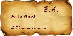 Berta Ahmed névjegykártya